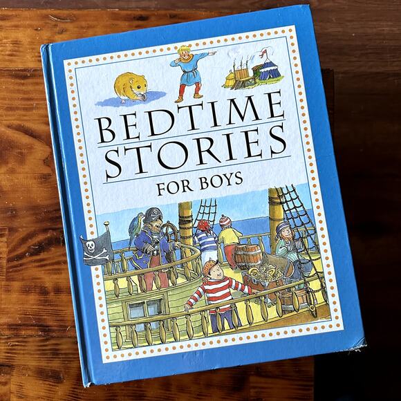 Vintage 2000 Bedtime Stories For Boys Hardcover Oversized Lap Book - Picture 1 of 12